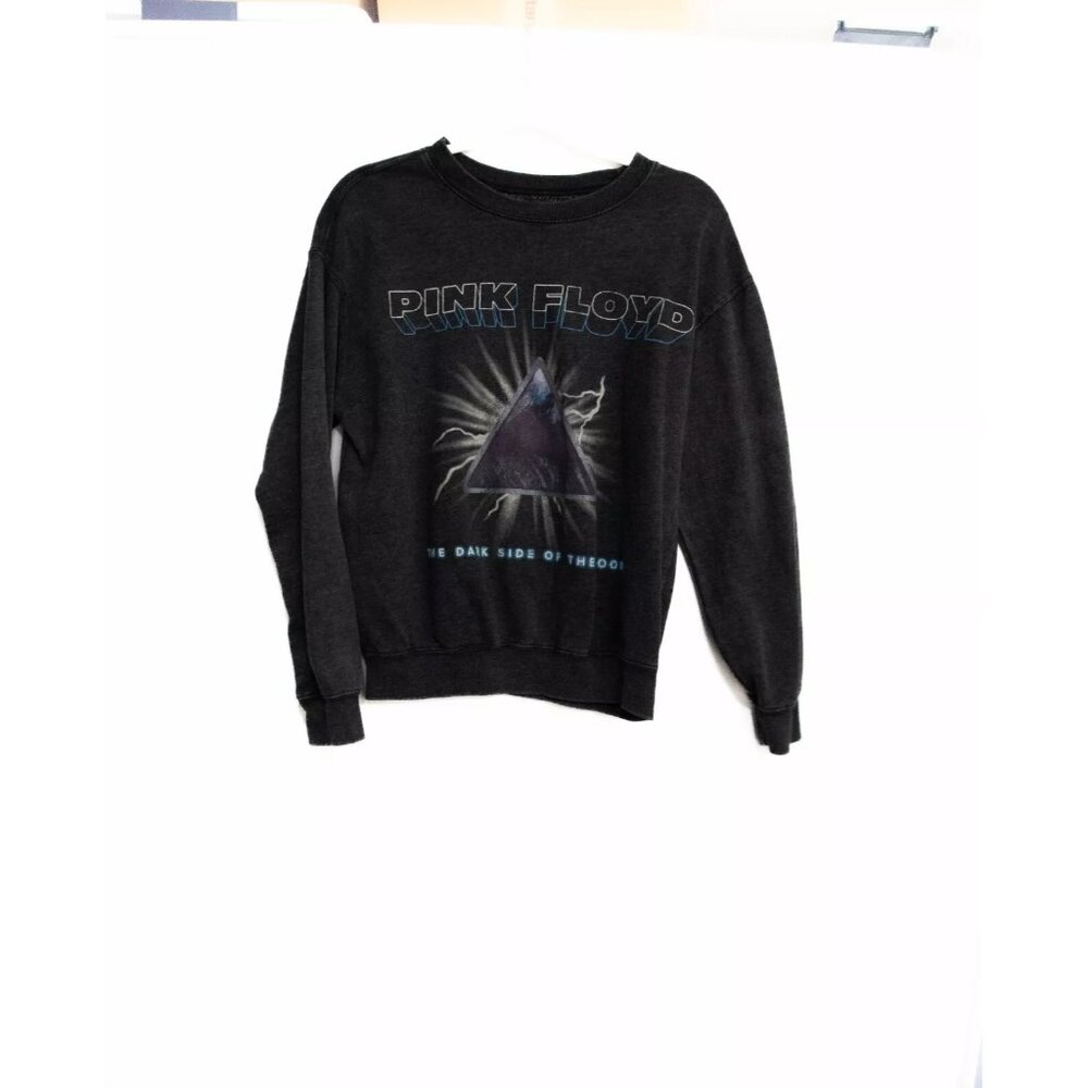 Pink Floyd Men Gray Polycotton Sweater Graphic Pink Floyd Pullover Long Sleeve S